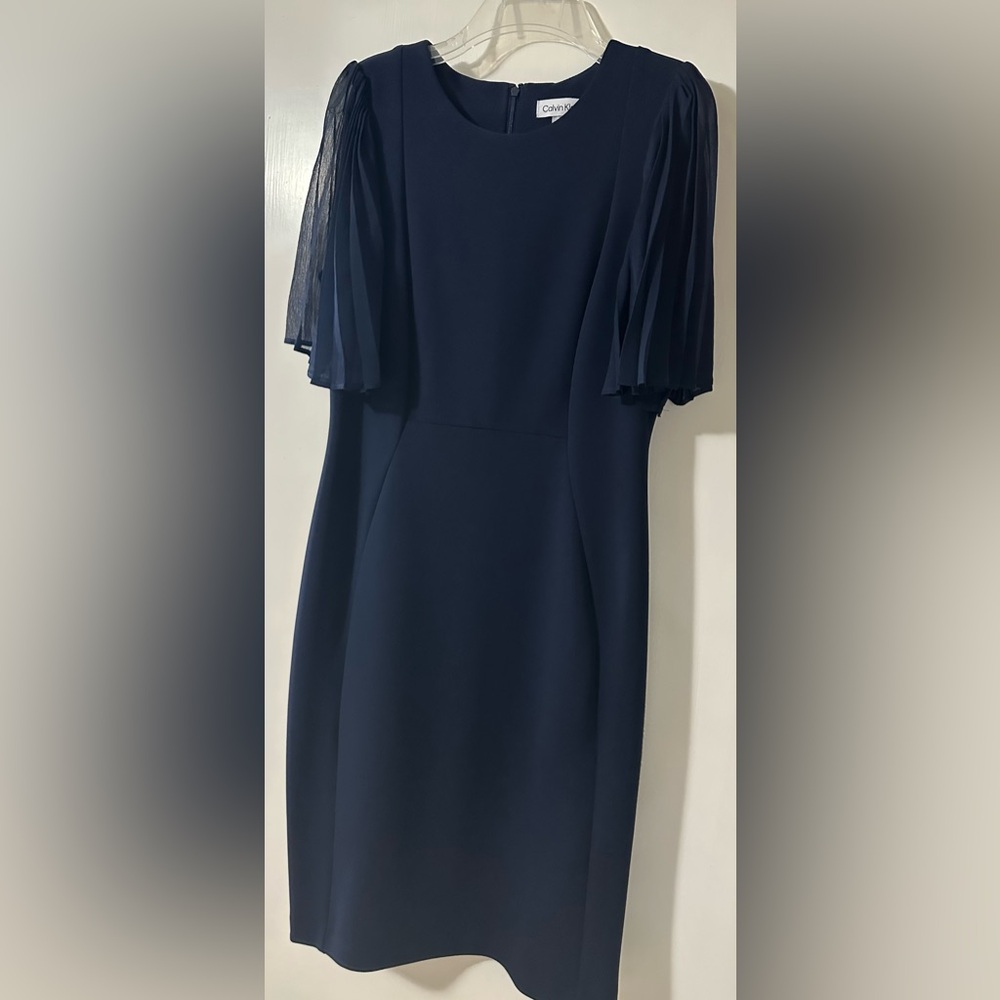 Calvin Klein Elegant Navy Blue Dress